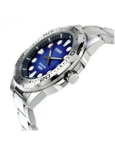 Reloj Casio Para Hombre MTD-140D-2A Deportivo Correa Acero Plateado 100M