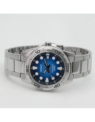 Reloj Casio Para Hombre MTD-140D-2A Deportivo Correa Acero Plateado 100M