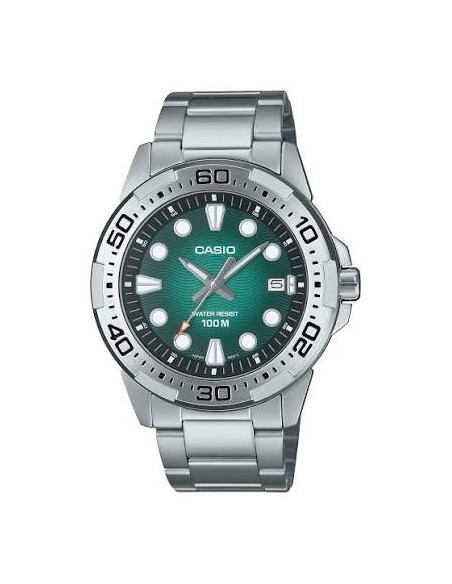 Reloj Casio Para Hombre MTD-140D-3A Deportivo Correa Acero Plateado 100M