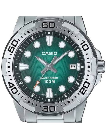 Reloj Casio Para Hombre MTD-140D-3A Deportivo Correa Acero Plateado 100M