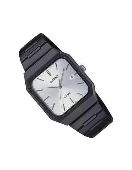 Reloj Casio Para Hombre MTP-B185B-7A Analógico Correa Acero Negro Esfera Plateada