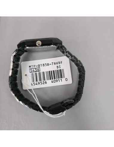 Reloj Casio Para Hombre MTP-B185B-7A Analógico Correa Acero Negro Esfera Plateada