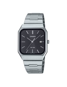 Reloj Casio MTP-B185D-1AV analógico de acero inoxidable con esfera negra de cuarzo MTP-B185D-1AV
