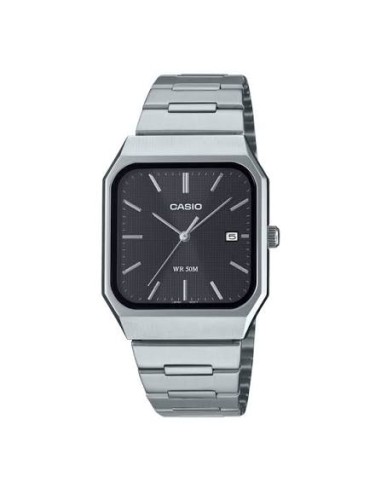 Reloj Casio MTP-B185D-1AV analógico de acero inoxidable con esfera negra de cuarzo MTP-B185D-1AV