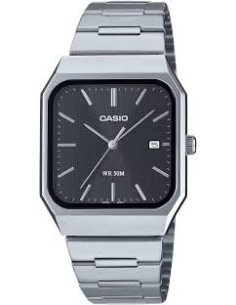Reloj Casio MTP-B185D-1AV analógico de acero inoxidable con esfera negra de cuarzo MTP-B185D-1AV 2