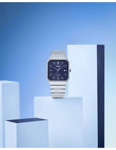 Reloj Casio MTP-B185D-2A1 analógico de acero inoxidable con esfera azul de cuarzo MTP-B185D-1AV