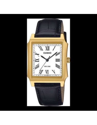Reloj Casio Para Hombre MTP-B190GL-7B Analógico Caja Dorada Correa Cuero Marrón