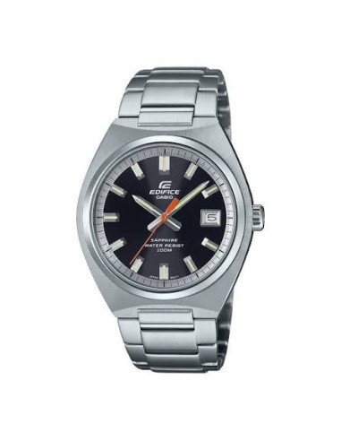 Reloj Casio Edifice Para Hombre EFB-109D-1A Cristal Zafiro Correa Acero Esfera Negra