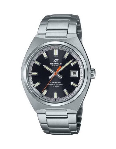 Reloj Casio Edifice Para Hombre EFB-109D-1A Cristal Zafiro Correa Acero Esfera Negra