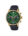 Reloj Casio Edifice Para Hombre EFR-575CL-3A Cronógrafo Correa de Cuero Esfera Verde