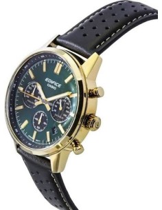 Reloj Casio Edifice Para Hombre EFR-575CL-3A Cronógrafo Correa de Cuero Esfera Verde 2