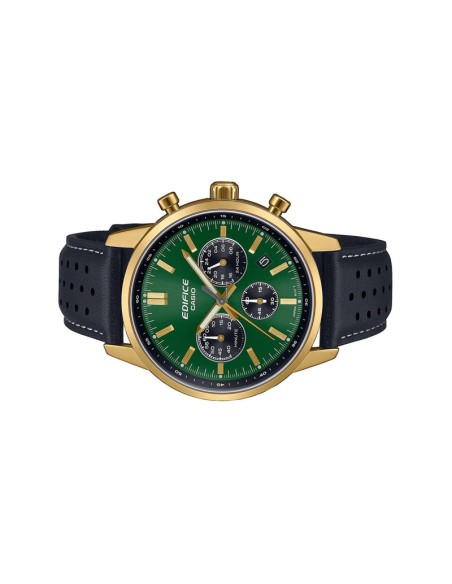 Reloj Casio Edifice Para Hombre EFR-575CL-3A Cronógrafo Correa de Cuero Esfera Verde