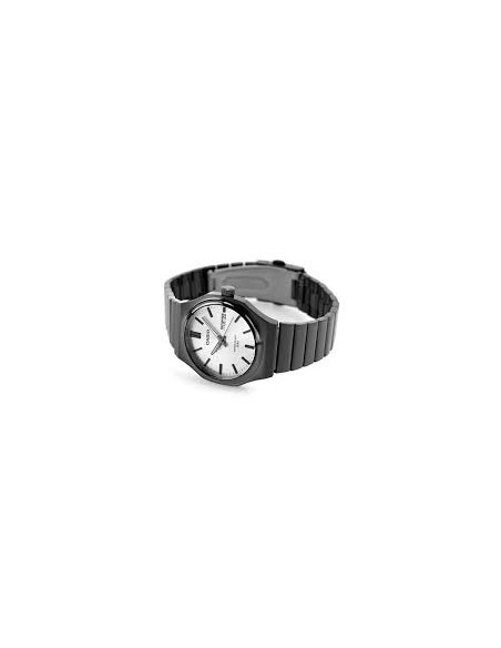 Reloj Casio Para Hombre MTP-E735B-7AV Analógico Correa Acero Negro Esfera Plateada