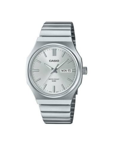 Reloj Casio Para Hombre MTP-E735D-7A Analógico Correa Acero Plateado Esfera Silver
