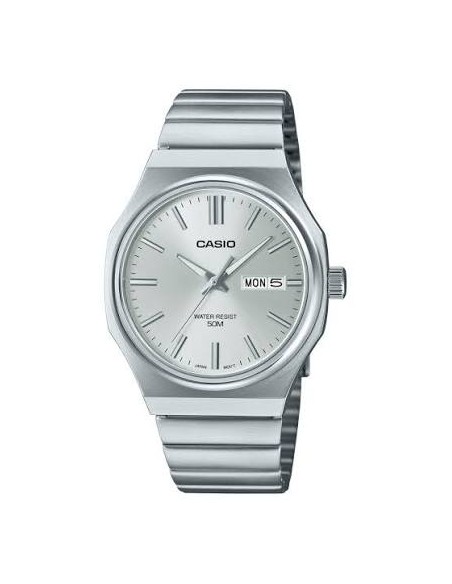 Reloj Casio Para Hombre MTP-E735D-7A Analógico Correa Acero Plateado Esfera Silver