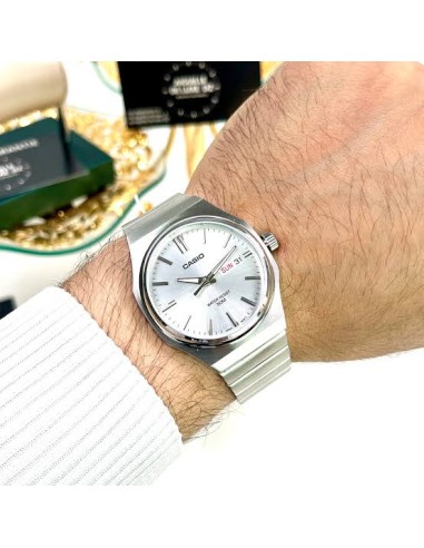 Reloj Casio Para Hombre MTP-E735D-7A Analógico Correa Acero Plateado Esfera Silver