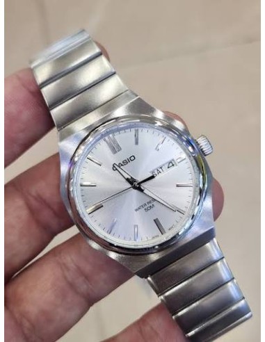 Reloj Casio Para Hombre MTP-E735D-7A Analógico Correa Acero Plateado Esfera Silver