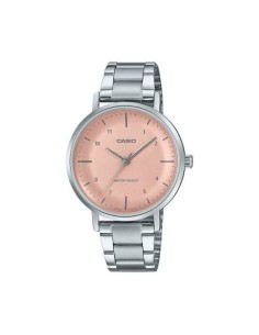 Reloj Casio Para Mujer LTP-VT03D-4B Analógico Correa Acero Plateado Esfera Rosa