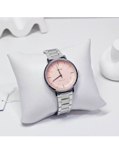 Reloj Casio Para Mujer LTP-VT03D-4B Analógico Correa Acero Plateado Esfera Rosa 2