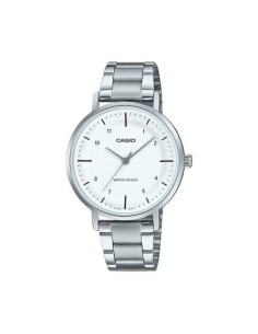 Reloj Casio Para Mujer LTP-VT03D-7B Analógico Correa Acero Plateado Esfera blanca