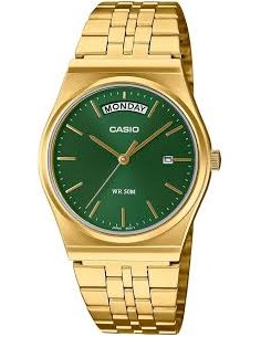 Reloj Casio Para Hombre MTP-B146G-3A Analógico Correa Acero Dorado Esfera Verde