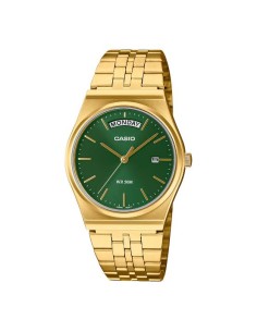 Reloj Casio Para Hombre MTP-B146G-3A Analógico Correa Acero Dorado Esfera Verde 2