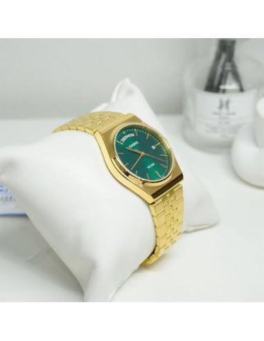 Reloj Casio Para Hombre MTP-B146G-3A Analógico Correa Acero Dorado Esfera Verde