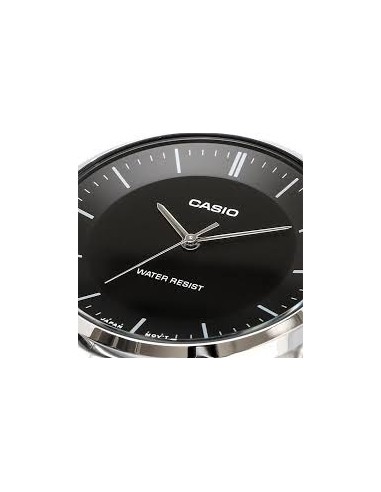 Reloj Casio Para Hombre MTP-VT04D-1E Analógico Correa Acero Plateado Esfera Negra