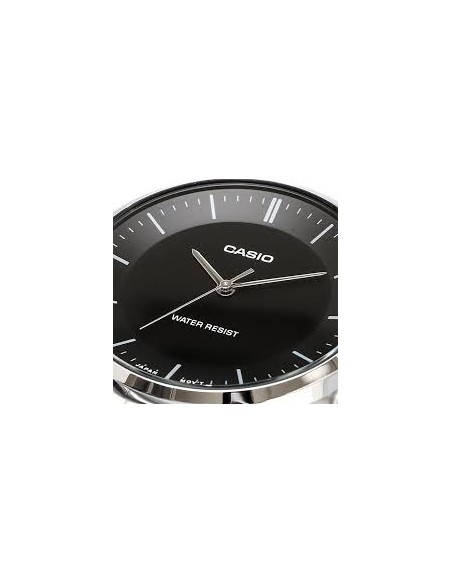 Reloj Casio Para Hombre MTP-VT04D-1E Analógico Correa Acero Plateado Esfera Negra