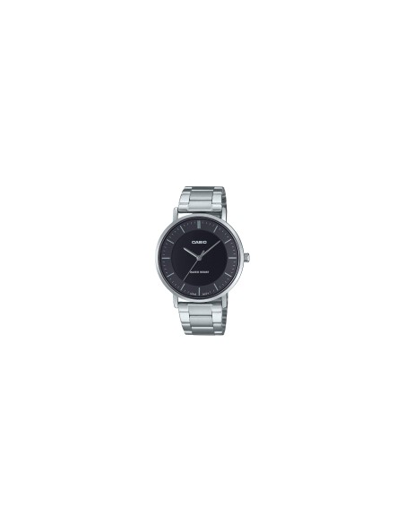 Reloj Casio Para Hombre MTP-VT04D-1E Analógico Correa Acero Plateado Esfera Negra