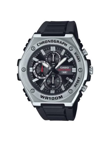 Reloj Casio Para Hombre MWA-300H-1A Analógico Deportivo Bisel Metal Correa Resina Negra 100M