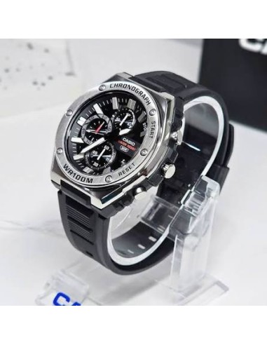 Reloj Casio Para Hombre MWA-300H-1A Analógico Deportivo Bisel Metal Correa Resina Negra 100M