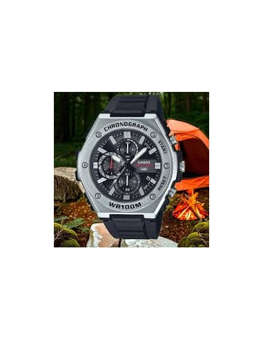 Reloj Casio Para Hombre MWA-300H-1A Analógico Deportivo Bisel Metal Correa Resina Negra 100M