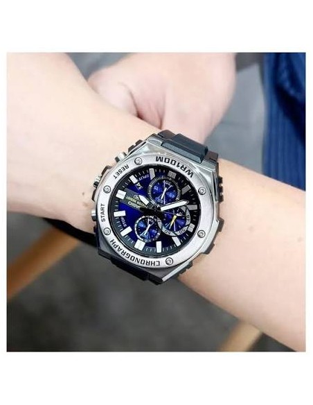 Reloj Casio Para Hombre MWA-300H-2A Analógico Deportivo Bisel Metal Correa Resina Negra 100M