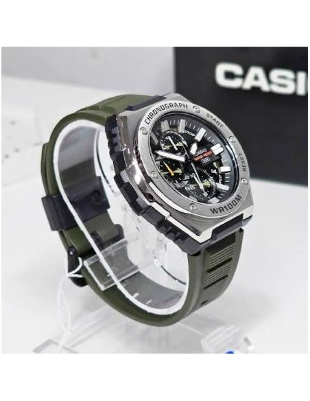 Reloj Casio Para Hombre MWA-300H-3A Analógico Deportivo Bisel Metal Correa Resina Negra 100M