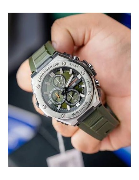 Reloj Casio Para Hombre MWA-300H-3A Analógico Deportivo Bisel Metal Correa Resina Negra 100M