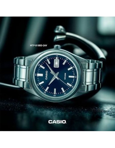 copy of Reloj Casio Para Hombre MTP-B180D-1A Analógico Correa Acero Plateado Esfera Negra