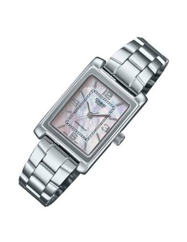 Reloj Casio Para Mujer LTP-1234DS-4A Analógico Rectangular Correa Acero Bitono