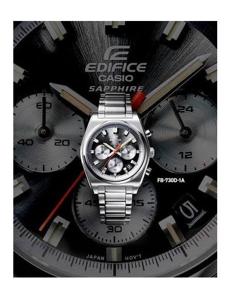 Reloj cronógrafo hombre Casio Edifice EFB-730D-1A 40mm 100m WR cristal de zafiro correa de acero