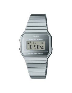 Reloj Casio Vintage A700WEV-7A Digital Ultra Fino Correa Malla Milanesa Acero Plateado