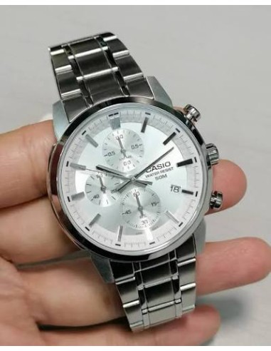 copy of reloj cronógrafo hombre Casio MTP-E510D-1A1 42mm 50m WR correa de acero