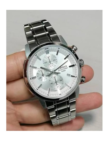 copy of reloj cronógrafo hombre Casio MTP-E510D-1A1 42mm 50m WR correa de acero