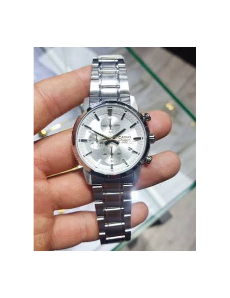 copy of reloj cronógrafo hombre Casio MTP-E510D-1A1 42mm 50m WR correa de acero