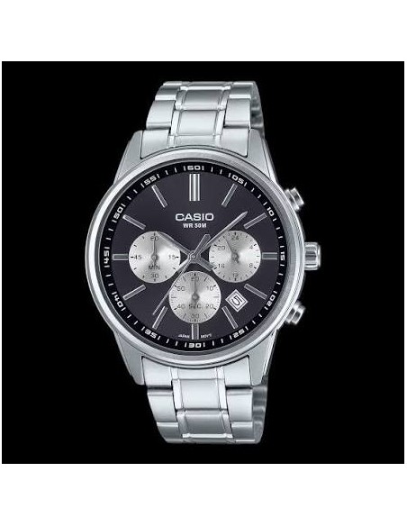 Reloj deportivo cronógrafo Casio MTP-E515D-1A 41mm 50m WR correa de acero