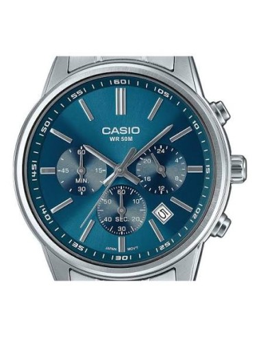 Reloj deportivo cronógrafo Casio MTP-E515D-2A1 41mm 50m WR correa de acero