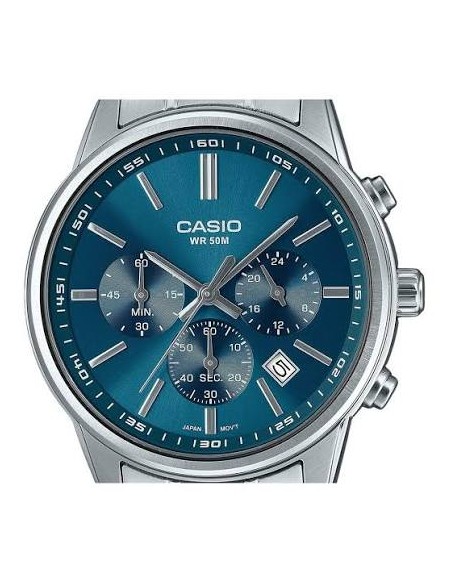 Reloj deportivo cronógrafo Casio MTP-E515D-2A1 41mm 50m WR correa de acero