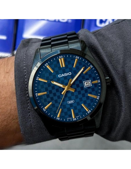 reloj hombre analógico Casio Gunmetal MTP-VD03B-2A 41mm baño de iones correa de acero