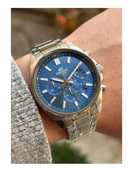 copy of Reloj Casio Edifice Para Hombre EFV-650D-1A Cronógrafo Correa Acero Plateado Esfera Negra 100M