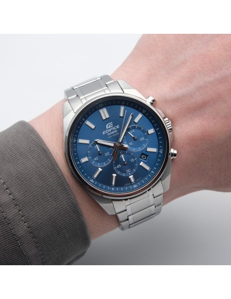 copy of Reloj Casio Edifice Para Hombre EFV-650D-1A Cronógrafo Correa Acero Plateado Esfera Negra 100M