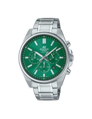 Reloj Casio Edifice Para Hombre EFV-650D-3A Cronógrafo Correa Acero Plateado 100M